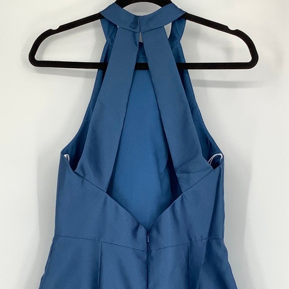 NEW! Alfred Sung Sz 10 High Neck Open Back Satin Cocktail Dress $200 msrp I22-15 - Picture 9 of 11